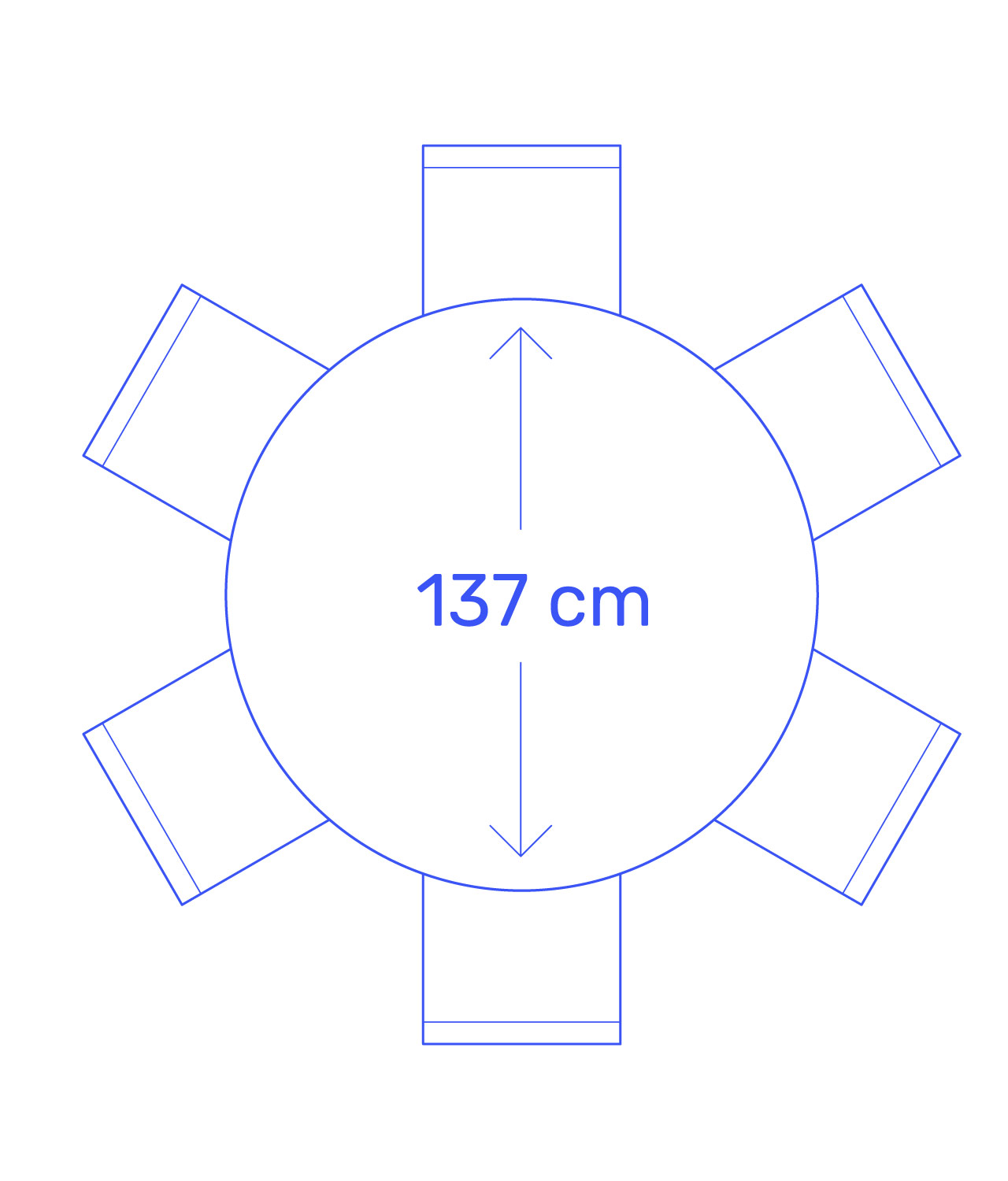 round 137cm 6 seater