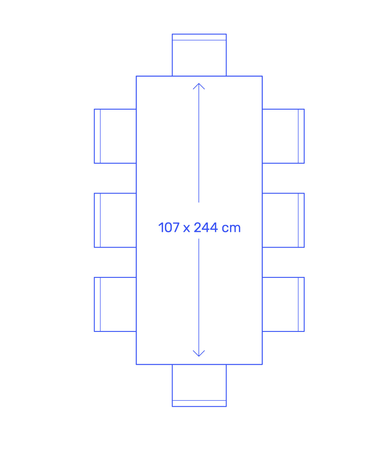 square 244cm 8 seater