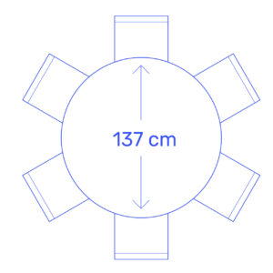 round 137cm 6 seater