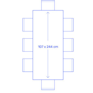 square 244cm 8 seater