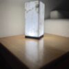 IMG_5216 Translucent Marble Stone Table Lamp with Zimbabwe Black Granite Base 140mm Square x 320mm Hight