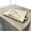 Marble serving tray gold handles blanco bronze