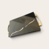 Marble serving tray et noir gold handles